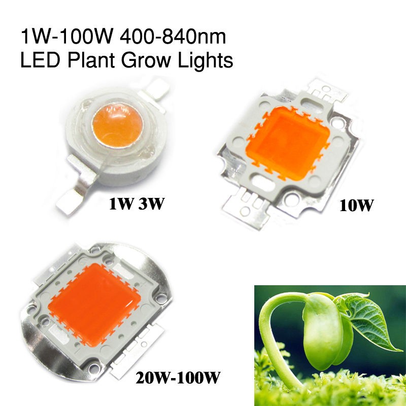 10pcs/lot 1w 3w 5w full spectrum led grow chip ,led grow lights ,full  spectrum 380nm-840nm led grow lamp